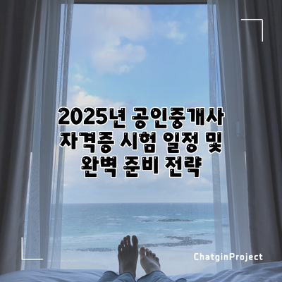 2025년 공인중개사 자격증 시험 일정 및 완벽 준비 전략