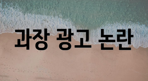 과장 광고 논란