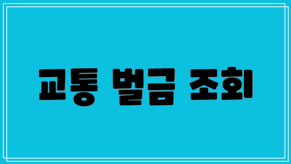 교통 벌금 조회