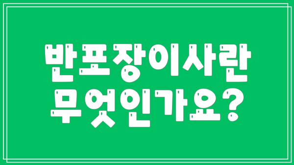 반포장이사란 무엇인가요?