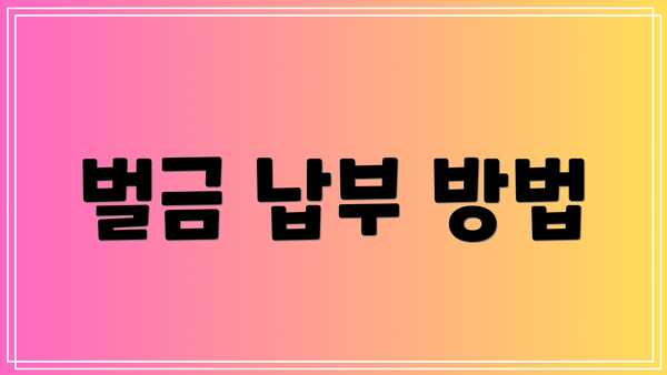 벌금 납부 방법