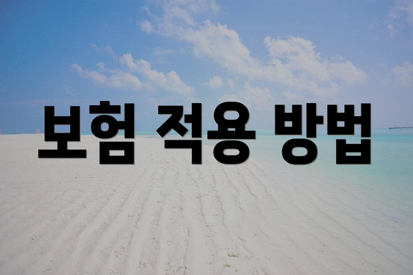 보험 적용 방법