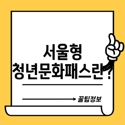 서울형 청년문화패스란?