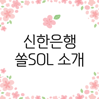 신한은행 쏠SOL 소개