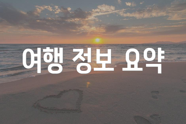 여행 정보 요약