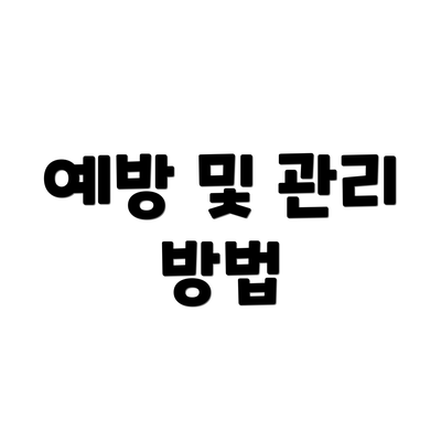 예방 및 관리 방법