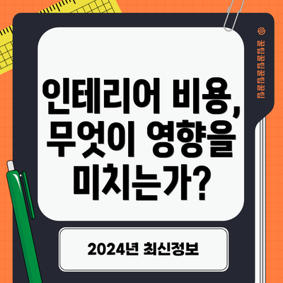 인테리어 비용, 무엇이 영향을 미치는가?