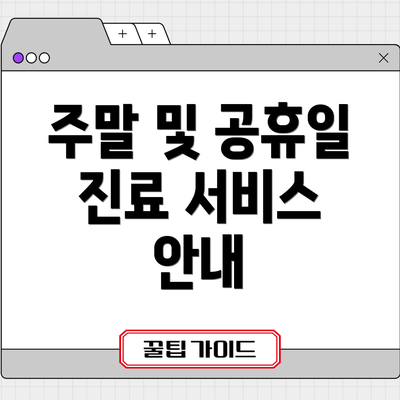 주말 및 공휴일 진료 서비스 안내