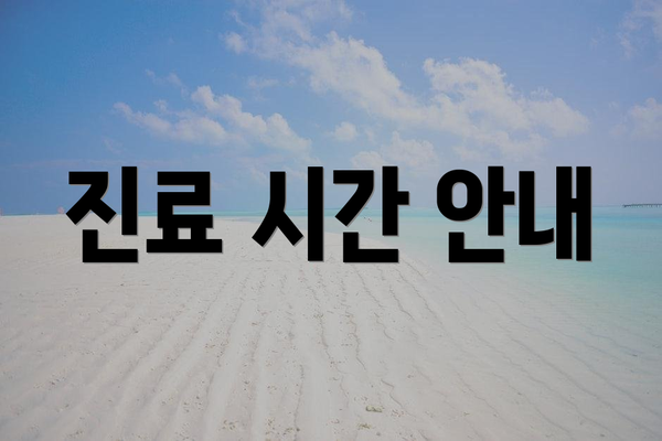 진료 시간 안내