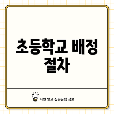 초등학교 배정 절차