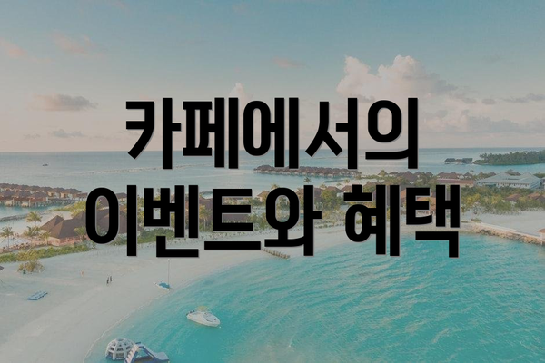 카페에서의 이벤트와 혜택